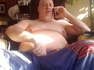 papá, masturbación, mayor, amateur, maduro, regordeta-chubby, pies, pajeándose, bragas, webcam