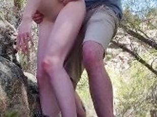 Horny Hikers pull off the trail for a risky quickie