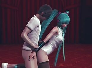 Miku got her ass fucked in a strip club