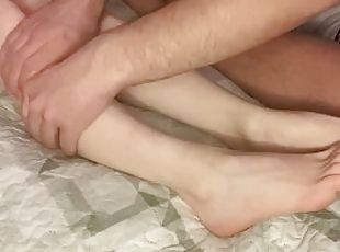 amatör, massage, fötter, kåt, fetisch