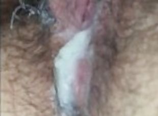 peluda, masturbação, cona-pussy, anal, ejaculação, apertado, dildo, branco, molhado