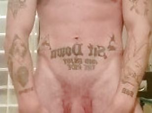 gigantisk, masturbation, amatör, gigantisk-kuk, gay, ensam, muskulös, twink, tatuering, kuk