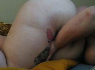 zadok, veľké-prsia, masturbácia, amatérske, milfka, bbw, sólo, tetovanie