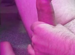 Rubbing my big hard dick in some sexy purple light
