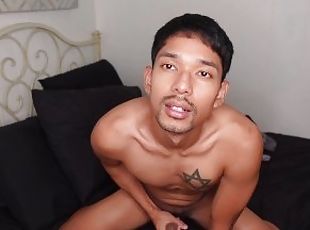 Asian Mixed Guy Jerks Off To Porn