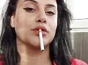 Sexy Closeup Smoking Cigarette
