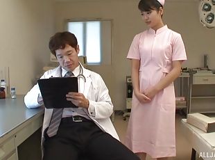 medicinska-sestra, doktor, japonka, par, fukanje, pohabljeno, uniforma