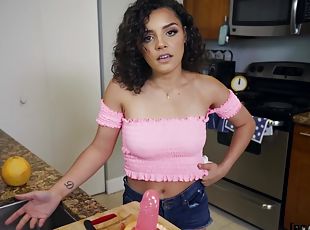 Gorgeous latina wench Ella Cruz has crazy kitchen sex