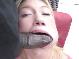 Big black cock for an adorable blonde teen with cute pigtails