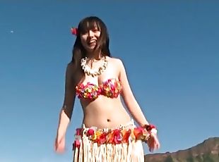 Sweet eyes are so sexy on this Japanese swimsuit girl