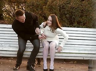 russisk, babes, par, strømper-stockings, knulling-fucking, nylon