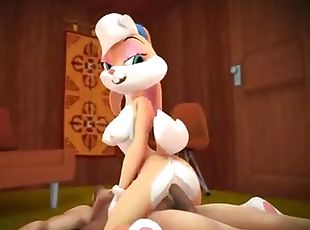 Lola Bunny riding on the cock