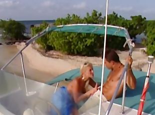 Sandra Russo rides an erected prick on a secluded beach