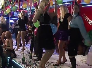 Babes get naughty with stiff tools during a New Year's party