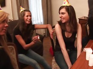 Horny babes came to the birthday party with only one goal