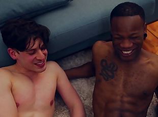 Interracial bisexual threesome with hairy pussy and bbsom