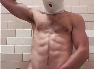 Showering and jerking off in public restrooms