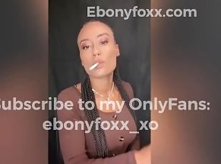 Ebony Foxx Sensually Smoking