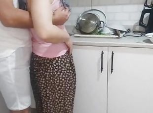 Arab Stepmom Can't Get Enough Of Having Sex In The Kitchen