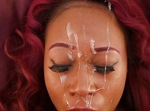 Mocha Glaze: Busty Redhead Gets Tits & Throat Fucked Before A Facial Glazing