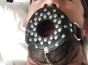 Milked at length with gag and cum swallowing