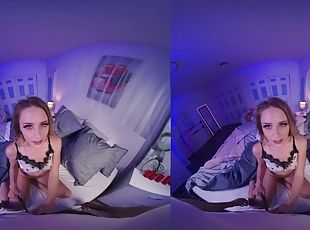 VR BANGERS Petite teen Kyler Quinn dreaming about a big cock in her tight pussy virtual reality porn