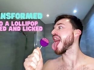 amateur, gay, fetichista, a-solas, lollipop, gigante