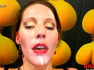 German gangbang where every chick gets showered with hot cum