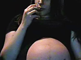 hamile, babe, sürtük, fetiş, tek-kişilik, sigara-içme