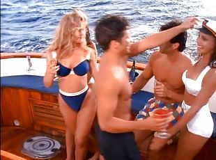 en-plein-air, sexe-de-groupe, bikini, yacht