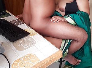 Indian Office Secretary Fucks Sexy Busty Boss On Chair While Working On Computer - Big Boobs Bbw
