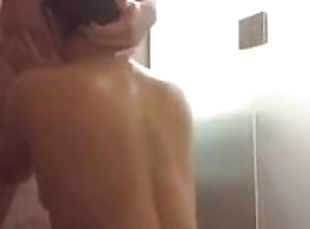 Latina Caught In Shower Will Do Anything To Keep Her Job, Gets Fucked Rough and Swallows My Leche