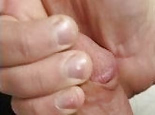 Satisfying release of cum from my cock. Masturbating for you to watch