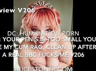 206.1 Lick BBC Cum from my fat pussy and watch from the corner as they rail me SPH Small Penis cuck