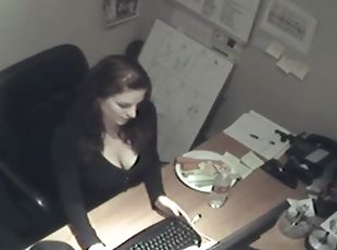 masturbacja, biuro, cipka, kamera, podglądanie, warzywa