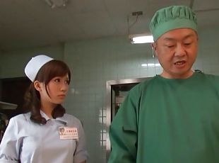 Doctor watches a hot Japanese nurse fuck a patient