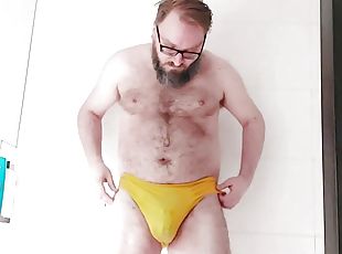 Chastity bear underwear piss