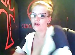 Hot Teasing From A Blonde Teen With Glasses