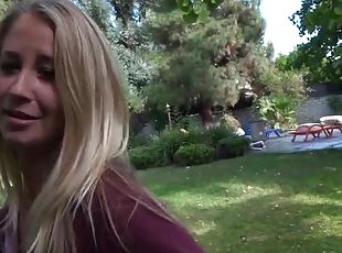 Catching Casi Blondes Hot Ass With Blowjob Pleasures