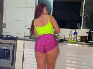 Hot maid in very short shorts