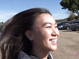 Kimmy Kimm enjoys while getting fingered in the car - POV
