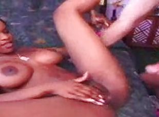 Black chick with amazing tits does anal sex