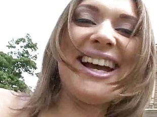 Hot girl has gaping anal sex outdoors