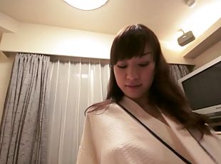POV sex in his hotel room with an eager Japanese girl