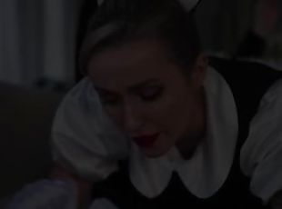 Mistress spanks maid