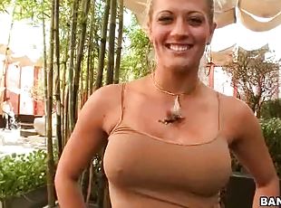 Blonde MILF Loves Flashing her Big Boobs and her Perfect Booty Outdoors