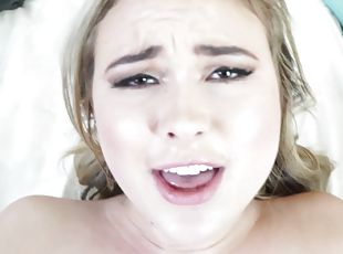 HD POV video of blonde Alyssa Cole with natural tits being fucked