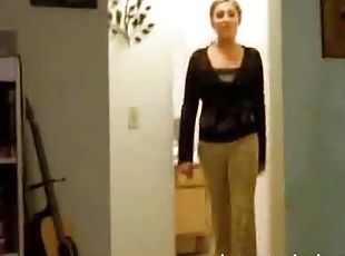 A sexy blonde chick gives an amazing blowjob to her boyfriend