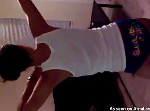 Teen babe performs her sexy dance to her BF via webcam