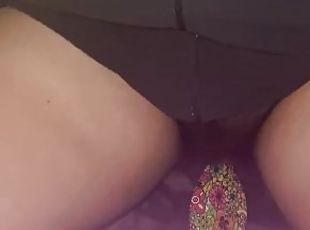 chubby rides her hairbrush and has an orgasm hoping it's your cock
